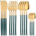 Ljojo 16-Piece Stainless Steel Christmas Dinnerware Set Luxury Cutlery & Tableware