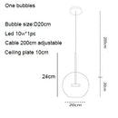Nordic Glass Bubble LED Ceiling Chandelier Modern Dining Room Pendant Lighting by Ljojo