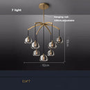 Ljojo Copper Crystal LED Pendant Light - Vintage American Ceiling Lamp for Living Room