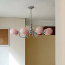 Medieval Vintage Pink Glass Ball Led Pendant Lights by Ljojo