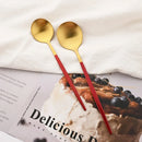 Ljojo 16-Piece Red Gold Matte Stainless Steel Cutlery Set