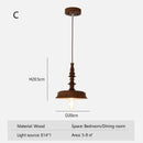 Ljojo Japanese Retro Pendant Light Solid Wood Chandelier for Dining Room Study Lamp