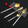 Ljojo 24-Piece Stainless Steel Cutlery Set - Matte Silver Western Flatware Tableware