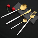 Ljojo 24-Piece Stainless Steel Cutlery Set - Matte Silver Western Flatware Tableware