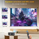 Ljojo™ Full HD 1080P 4K Android Beamer Projector with Auto Focus & Keystone Home Theater