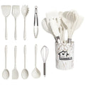 Ljojo 10-Piece Pink Silicone Utensil Set with Box - Non-Stick Kitchen Tools