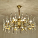 American Vintage Luxury LED Pendant Light Gold Copper Crystal Chandelier by Ljojo