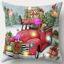 Ljojo LED Christmas Pillowcase with Truck Gifts & Tree Pattern