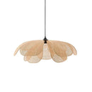 Japanese Rattan Flower Petal LED Pendant Light Fixture by Ljojo - Modern Living Room Interior Decoration