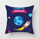 Cartoon Spacecraft Astronaut Rocket Pillowcase for Home Decor - Ljojo