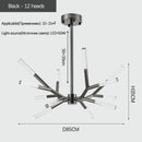 Ljojo Luxury Nordic LED Chandeliers Modern Acrylic Branch Pendant Lights Stylish Designer-Living Room Hallway