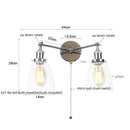 Ljojo 2-Head LED Wall Sconce Industrial Iron Glass Retro Stair Light Fixtures