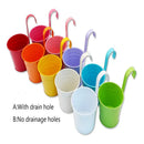 Ljojo Metal Hanging Planter Basket Flower Pots Vase with Drainage Hole