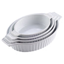 Ljojo 4-Piece Oval Baking Dish Set with Ceramic Handles - Ideal for Lasagne, Pie, Casserole