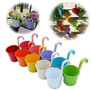 Ljojo Metal Hanging Planter Basket Flower Pots Vase with Drainage Hole