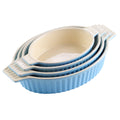 Ljojo 4-Piece Oval Baking Dish Set with Ceramic Handles - Ideal for Lasagne, Pie, Casserole