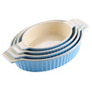 Ljojo 4-Piece Oval Baking Dish Set with Ceramic Handles - Ideal for Lasagne, Pie, Casserole