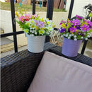 Ljojo Metal Hanging Planter Basket Flower Pots Vase with Drainage Hole