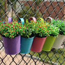 Ljojo Metal Hanging Planter Basket Flower Pots Vase with Drainage Hole