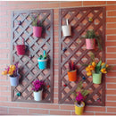 Ljojo Metal Hanging Planter Basket Flower Pots Vase with Drainage Hole