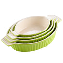Ljojo 4-Piece Oval Baking Dish Set with Ceramic Handles - Ideal for Lasagne, Pie, Casserole